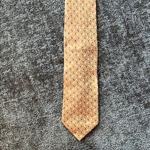 Ike Behar Gold, Orange, & Purple Patterned Tie